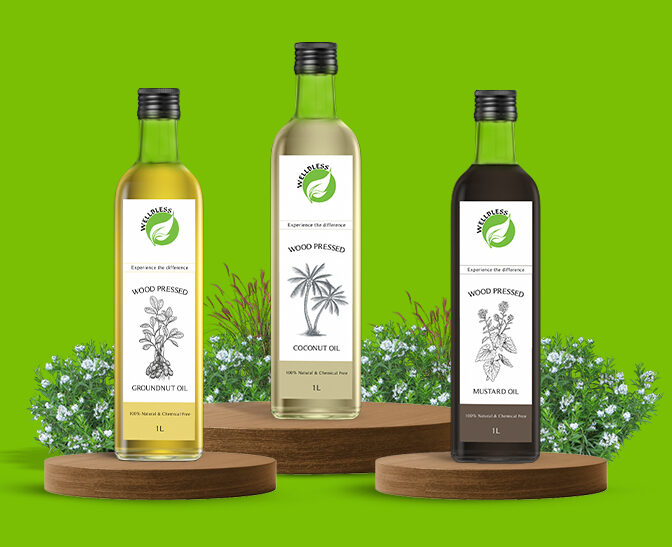 Mustard Oil, coconut oil, groundnut oil